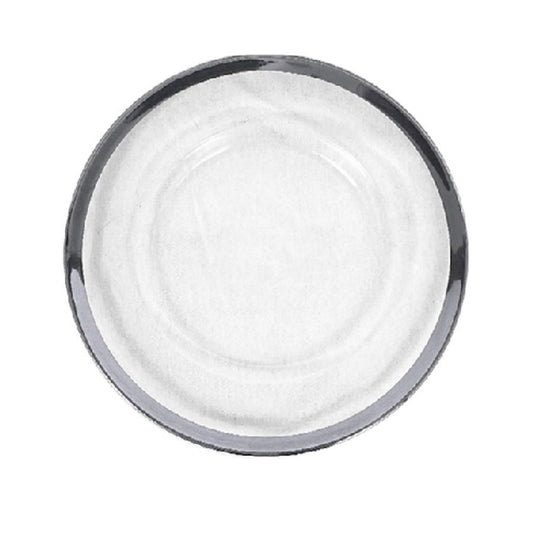 GP5429 SL - 13" Round Silver Rimmed Glass Charger Plates