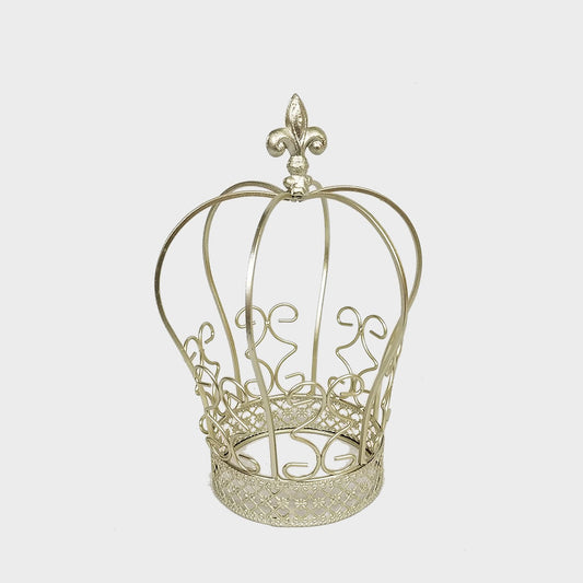 WIRE9-S SL - 9" Small Silver  Wire Crown Decoration Topper