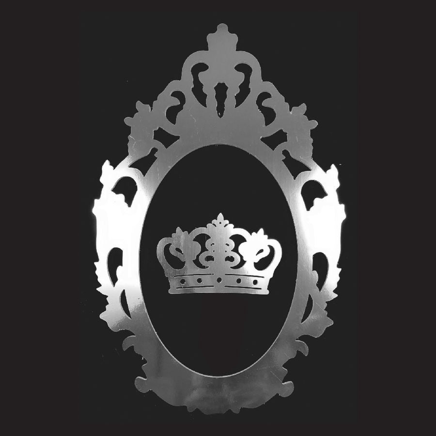 PF100+C SL - 38" Silver Oval Cutout PVC Foam-board Frame With Crowm