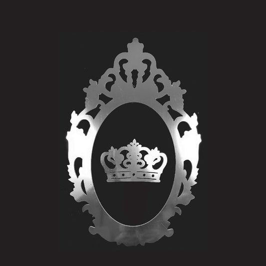 PF80+C SL - 31" Silver Oval Cutout PVC Foam-board Frame With Crown