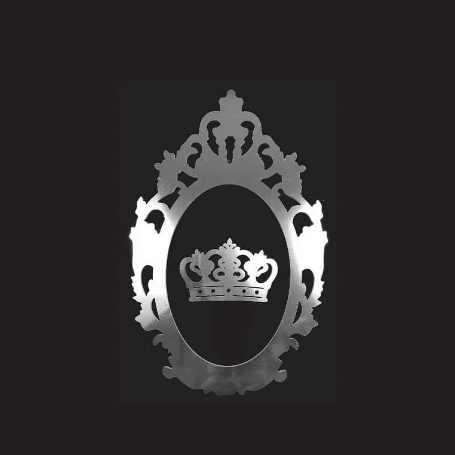 PF60+C SL - 24" Silver Oval Cutout PVC Foam-board Frame With Crown