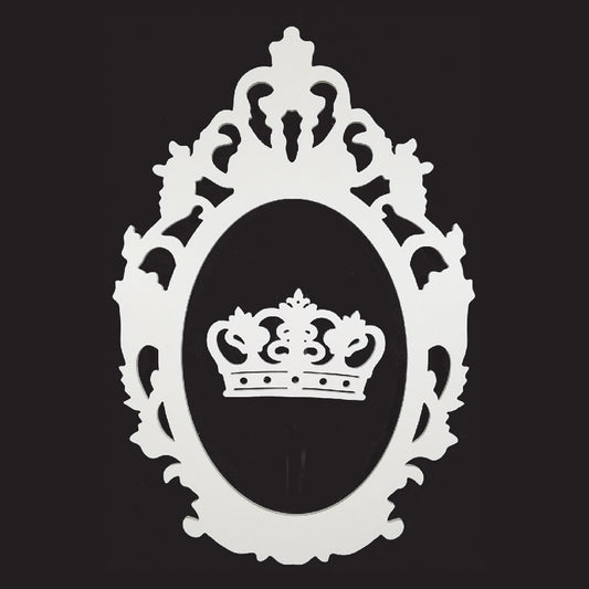 PF100+C WT - 38" White Oval Cutout PVC Foam-board Frame With Crowm