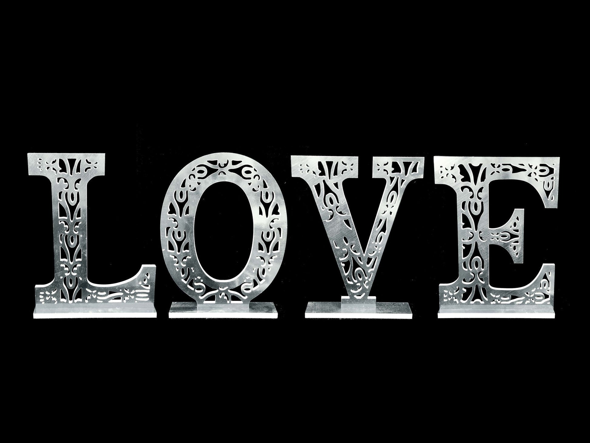 50CM LOVE - Silver  PVC Foam-Board Sign