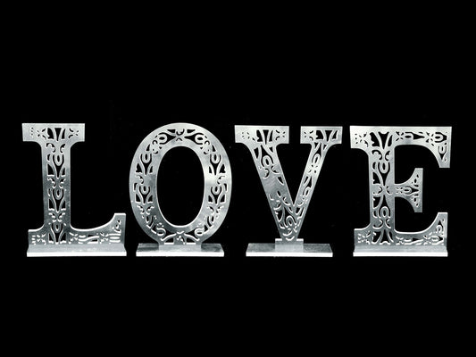 50CM LOVE - Silver  PVC Foam-Board Sign
