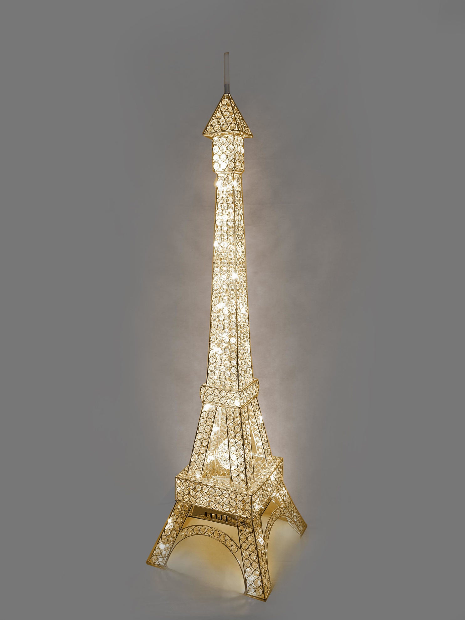 WFT-2099-GD - Gold Crystal Beaded Eiffel Tower Centerpiece, Floor Decor 52"