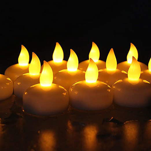LED0095 Warm White - 12pcs Floating Candle Led Tea Light Flameless
