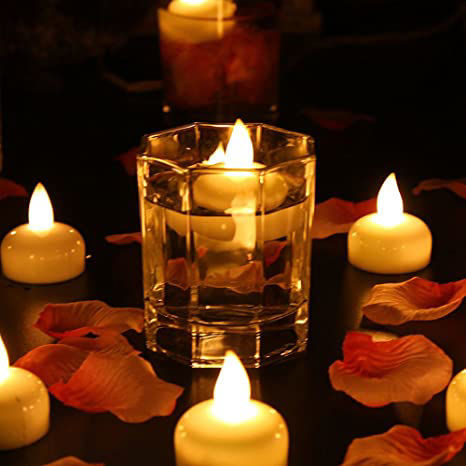 LED0095 Warm White - 12pcs Floating Candle Led Tea Light Flameless