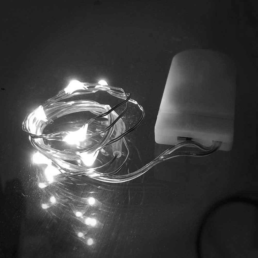 LED007 WT - 1 Dozen 90" White Starry String Lights Battery Operated with 20 Micro Bright LEDs