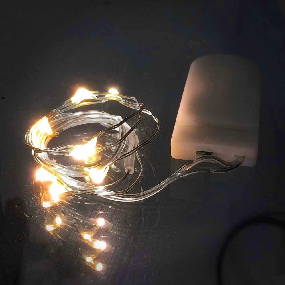 LED007 WW - 1 Dozen 90" Warm White Starry String Lights Battery Operated with 20 Micro Bright LEDs