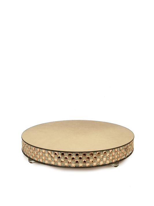 1711202 GD - Gold RoundMirror Cake Stand 16"