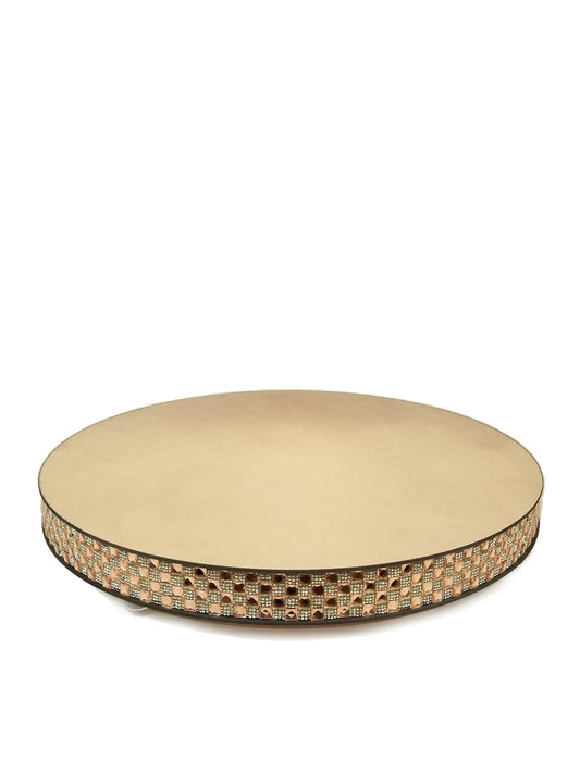 1711204 GD -  Gold Round Mirror Cake Stand 20"