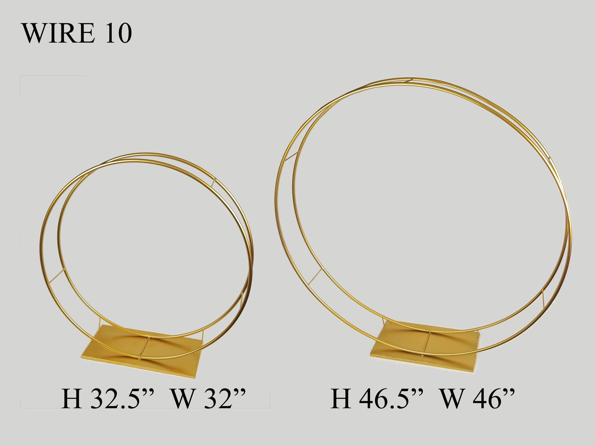 WIRE 10 S - 32" Double Hoop Metallic Gold Flower Wreath
