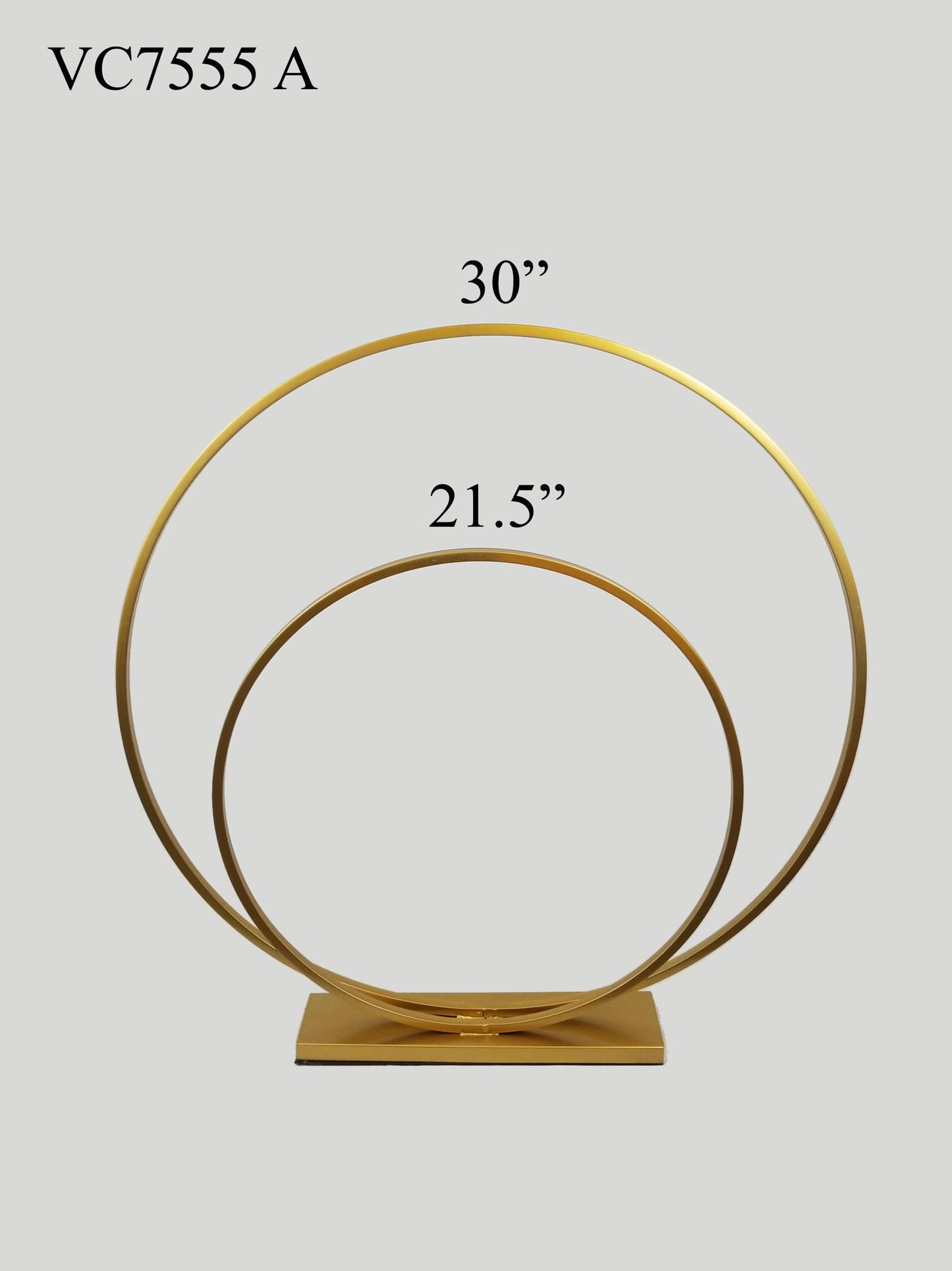 VC7555 A Gold - 30" Double Hoop Metallic Gold Flower Wreath