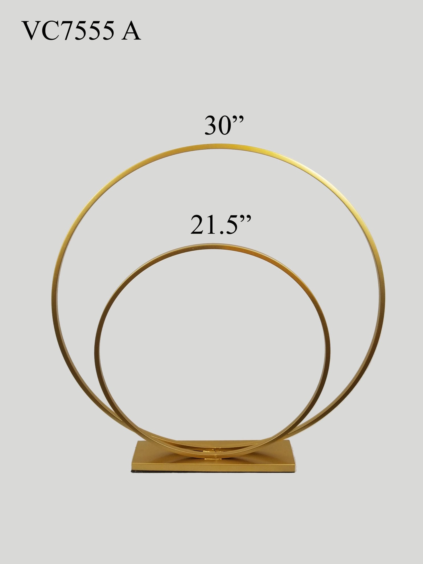 VC7555 A Gold - 30" Double Hoop Metallic Gold Flower Wreath
