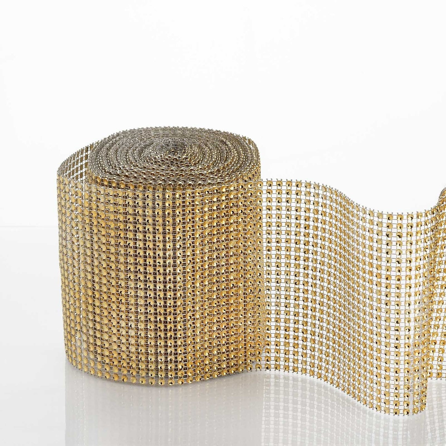 8011 A - 5"x 10 Yards Diamond Rhinestone Ribbon Wrap Roll