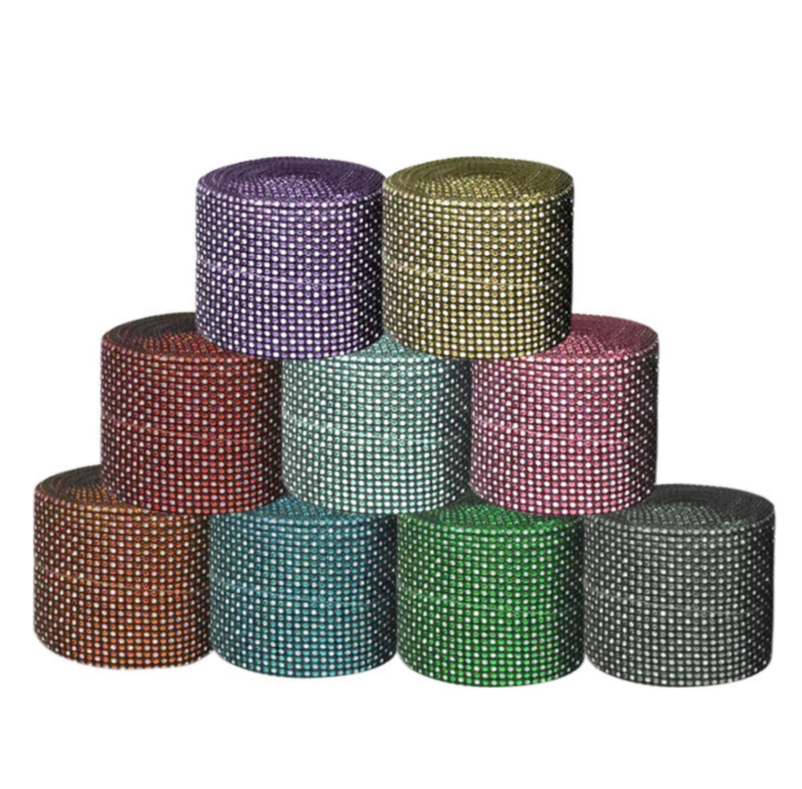 8011 A - 5"X 10 Yards Diamond Rhinestone Ribbon Wrap Roll