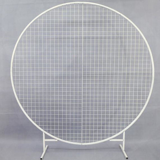 GM02- White - 6' White Metal Backdrop Wedding Arch with Mesh