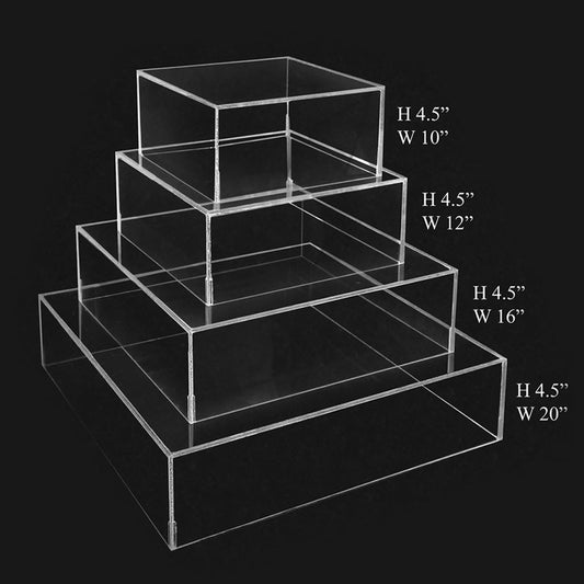 Clear Set of 4 Acrylic Cake Stand Base