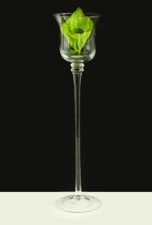 CH220 - 20" Premium Long Stem Glass Candle Holders