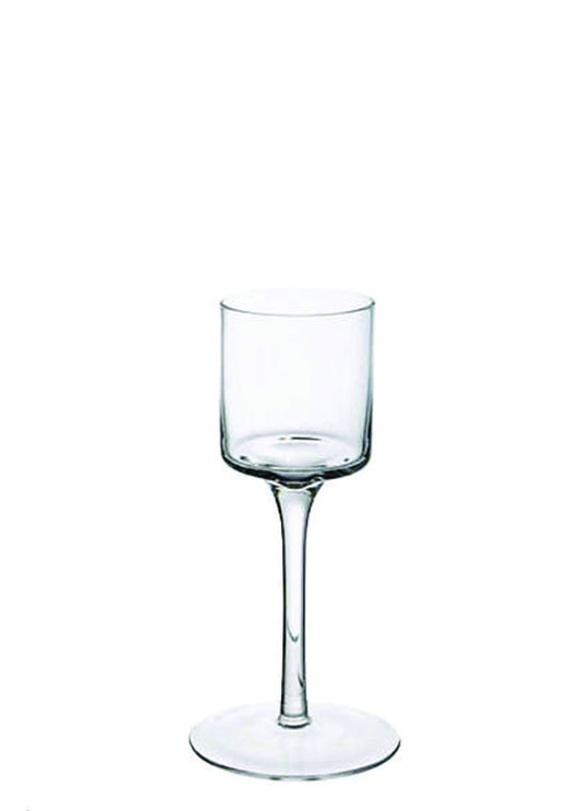 12" Cylinder Long Stem Glass Vase Candle Holder