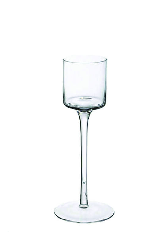 16" Cylinder Long Stem Glass Vase Candle Holder