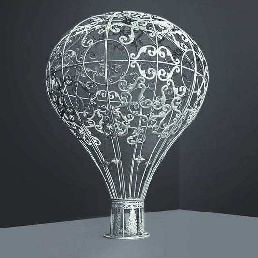 A20190605 L - 112" White Metal Air Balloon Backdrop Decor