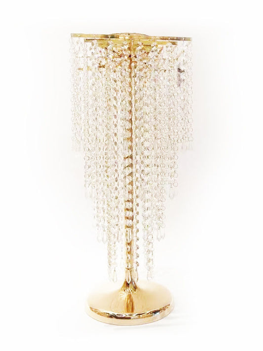 F816 -  25"Gold Crystal Chain Flower Diamond Pendant Chandelier Stand