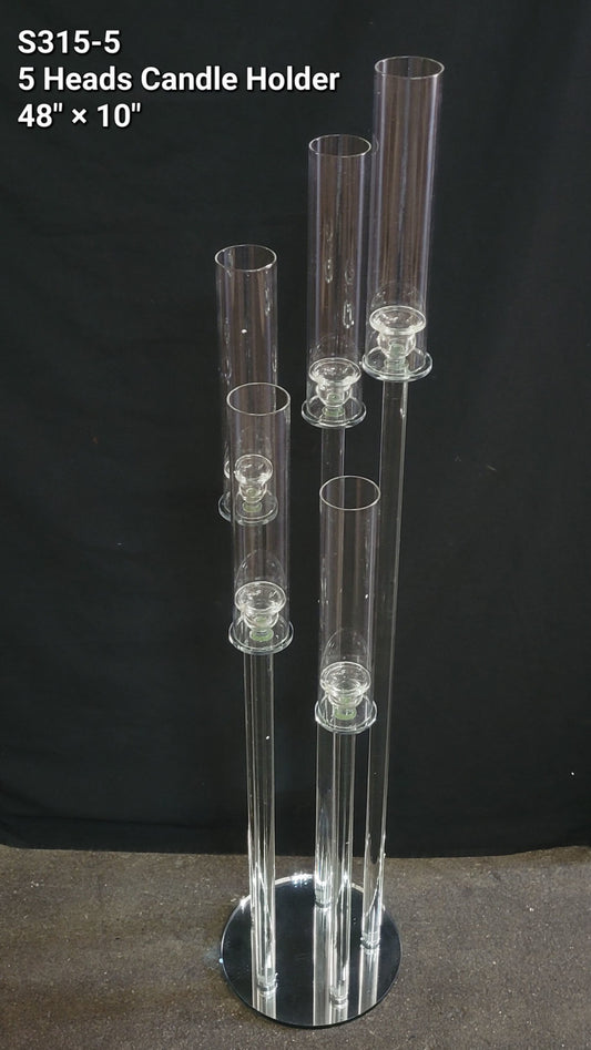S315-5 Crystal Candle Holder 5 Heads 48"