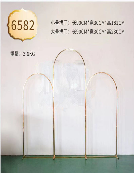 6582-GD Set of Three gold Arches