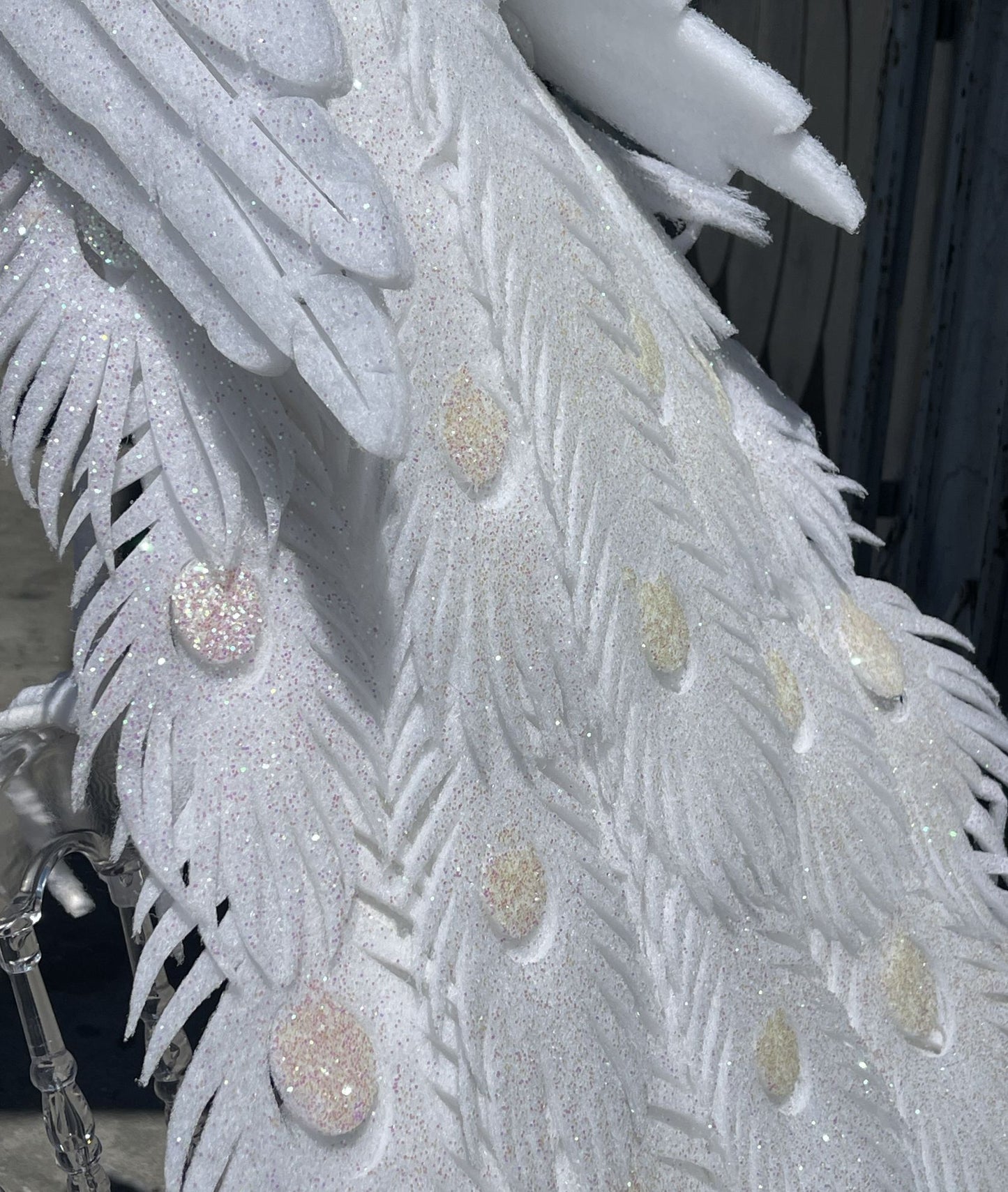 Large White Decorative Peacock