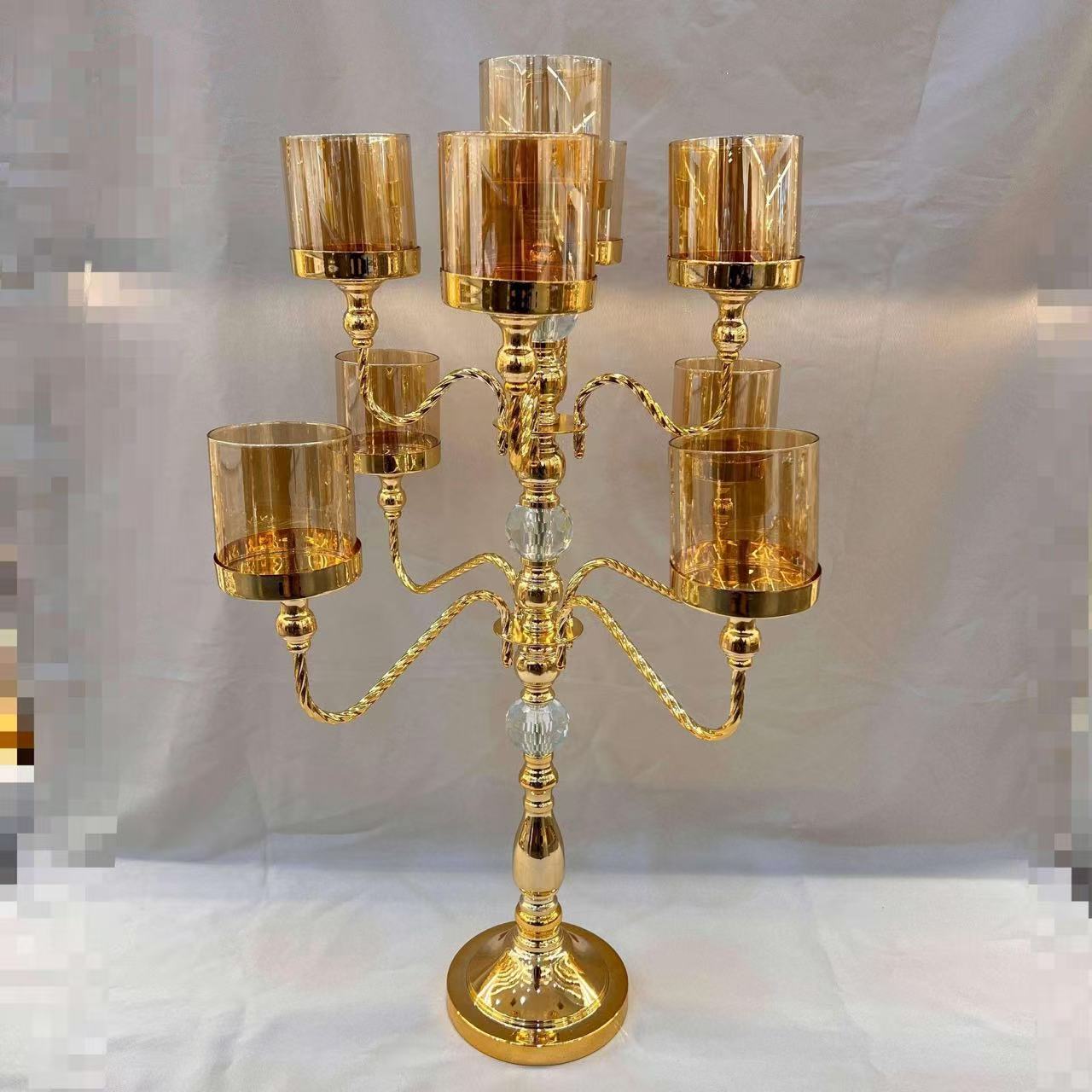 Elegant Gold Multi-Arm Candle Holder