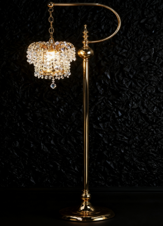 Glamorous Gold Crystal Floor Lamp