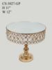 Picture of CS-3027-GP - 12" Gold Sparkling Crystal Beaded Cake Stand with Mirrored Top