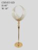 Picture of CH5433 Gold - Floor Tall Half Moon Basket Candle Holder Flower Riser 48"
