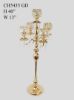Picture of CH5435 GD - Gold Tall 5 Arm Gold Crystal Beaded Globe Metal Candelabra Candle Holder Set