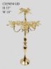 Picture of CH5454 Gold -  Tall 5 Arm Gold Crystal Flower Head Metal Candelabra Candle Holder