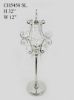 Picture of CH5458 Silver - Candle Holder With Pentagon Crystal Design and Hurricane Glass Tube