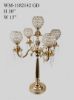 Picture of WM-1182142 - Tall 5 Arm Crystal Beaded Globe Metal Candelabra Candle Holder