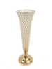 Picture of CCH0088-60 -  Gold Crystal Trumpet Vase for Flowers 23.5"