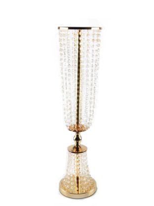 Picture of HX6075 - Tall Gold Crystal Garland Chandelier Stand 28"