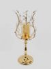 Picture of CH5438 Gold - Candle Holder With Flower Crystal Design and Hurricane Glass Tube