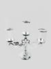 Picture of CH5441 Silver - Trio Hurricane Glass Candle Holder  With Flower Crystal Design