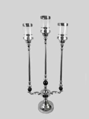 Picture of HX930 - 3 Arms Candle Holder With Hurricane Glass Tube