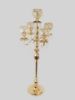 Picture of CH5435 GD - Gold Tall 5 Arm Gold Crystal Beaded Globe Metal Candelabra Candle Holder Set