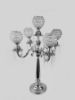 Picture of WM-1182142 - Tall 5 Arm Crystal Beaded Globe Metal Candelabra Candle Holder