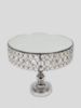 Picture of CS-3027-SN - 12" Silver Sparkling Crystal Beaded Cake Stand with Mirrored Top