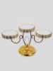 Picture of H2109 -  3 Joined Metal Gold Cake Stands with 8" Mirrored Tops