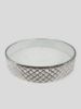 Picture of 18PF0707 M/L - 18"/22" Silver Crystal Beaded Metal Riser Cake Stand with Clear Glass Top