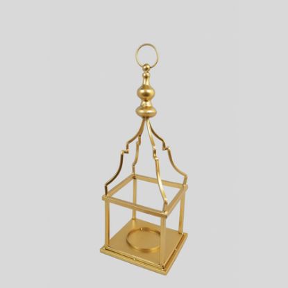 Picture of 16CF2693 -16" Gold Wire Metal Hanging Lantern Candle Holders