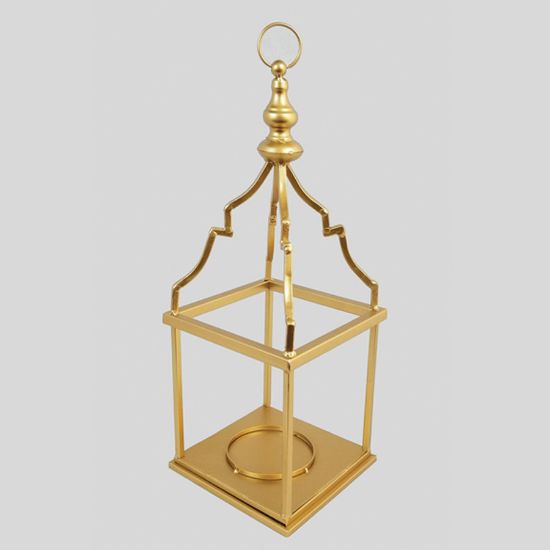 Picture of 16CF2693-L -18.5" Gold Wire Metal Hanging Lantern Candle Holders